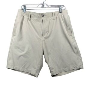 Under Armour Golf Shorts Beige Khaki Mens Size 34 Lightweight Performance Casual